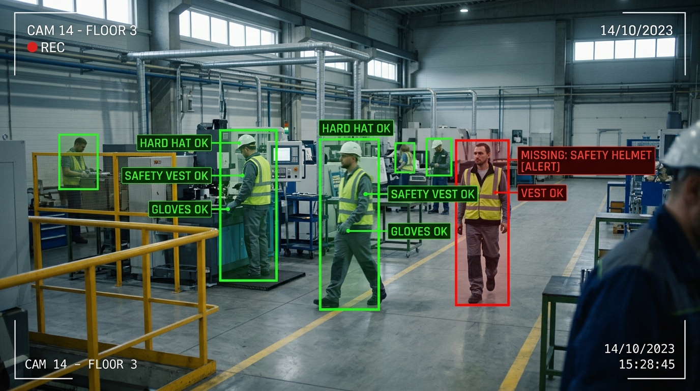 AI-powered PPE detection in manufacturing facilities