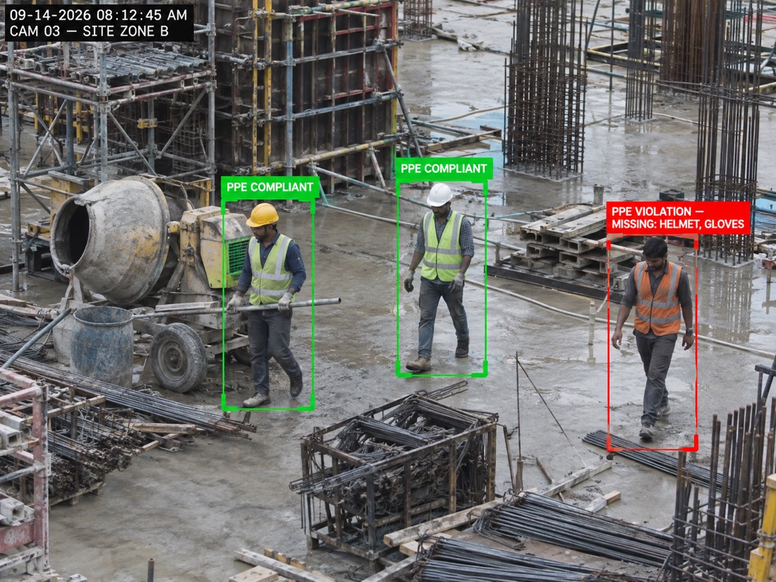 PPE Compliance (Helmet, Vest, Gloves, Boots)
